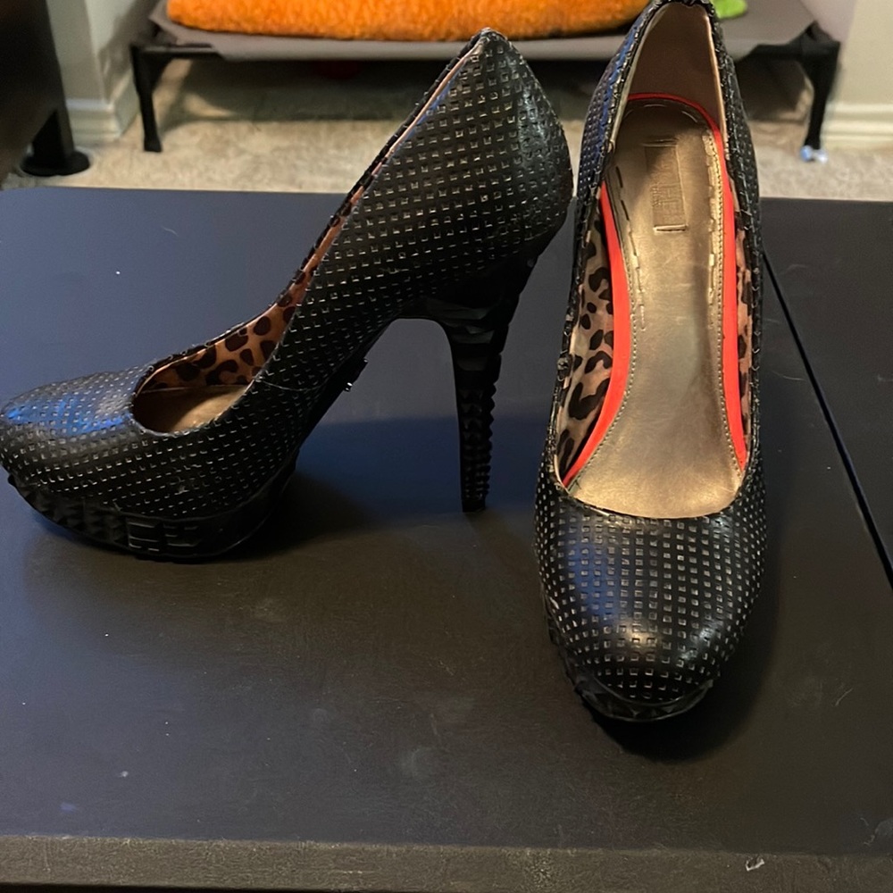 Black Leather Heels
